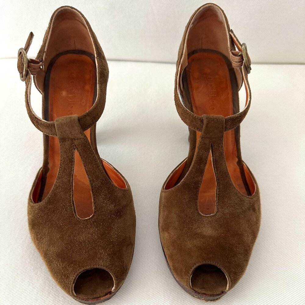 Coclico Brown Suede Peep Toe  Size EU36